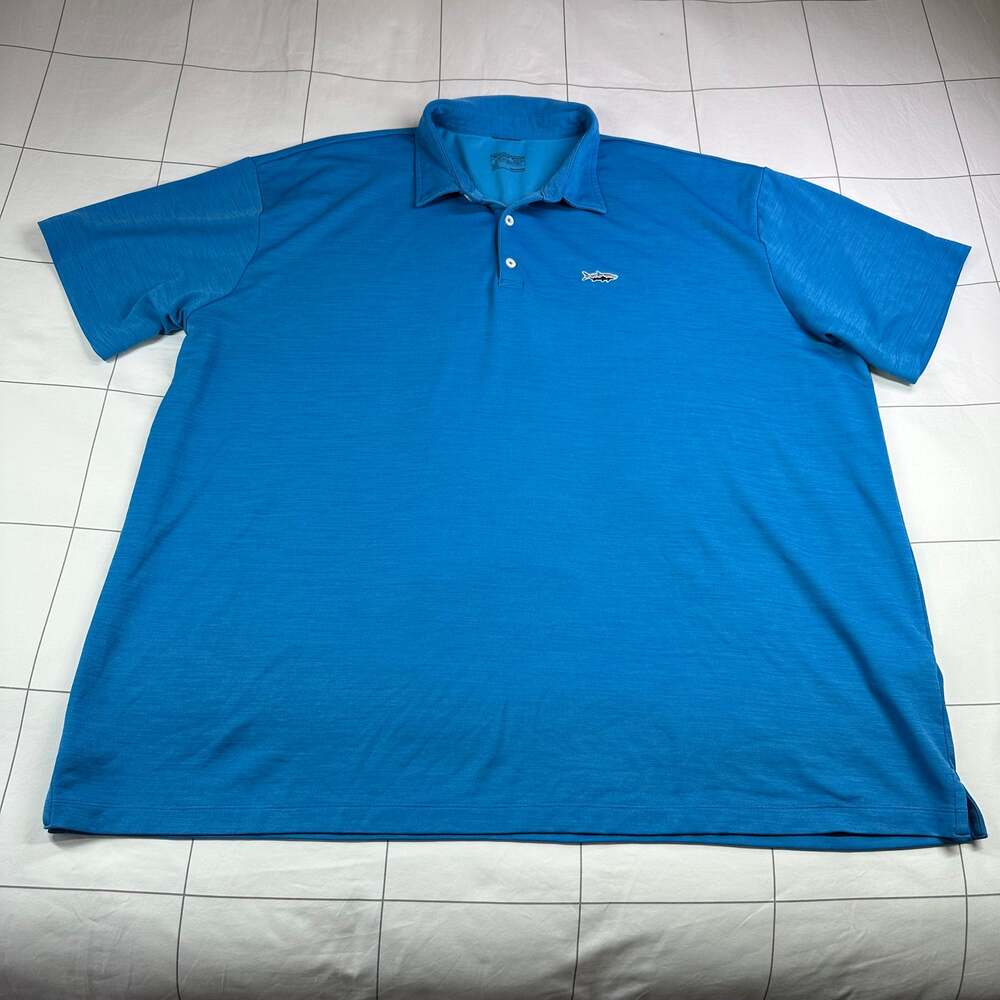 Patagonia Shirt Mens 3XL Blue Sunshade Polo Tarpon Fitz Roy Short Sleeve Casual